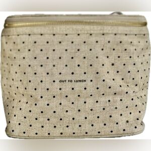 Kate Spade Beige and Black Polka Dot Lunch Bag